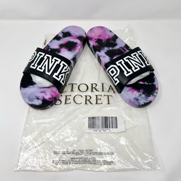 VS PINK Single Strap Slides Tie Dye L (9/10) - Picture 3 of 12